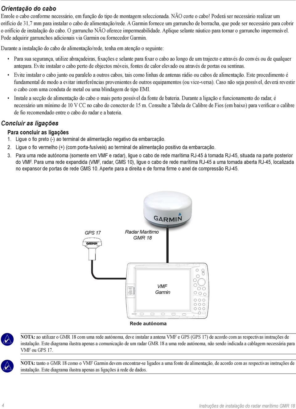 A Garmin fornece um garruncho de borracha, que pode ser necessário para cobrir o orifício de instalação do cabo. O garruncho NÃO oferece impermeabilidade.