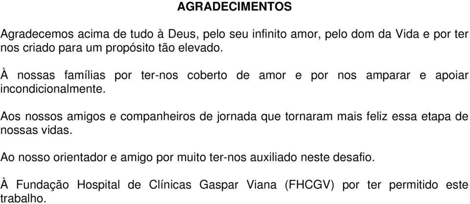 Aos nossos amigos e companheiros de jornada que tornaram mais feliz essa etapa de nossas vidas.