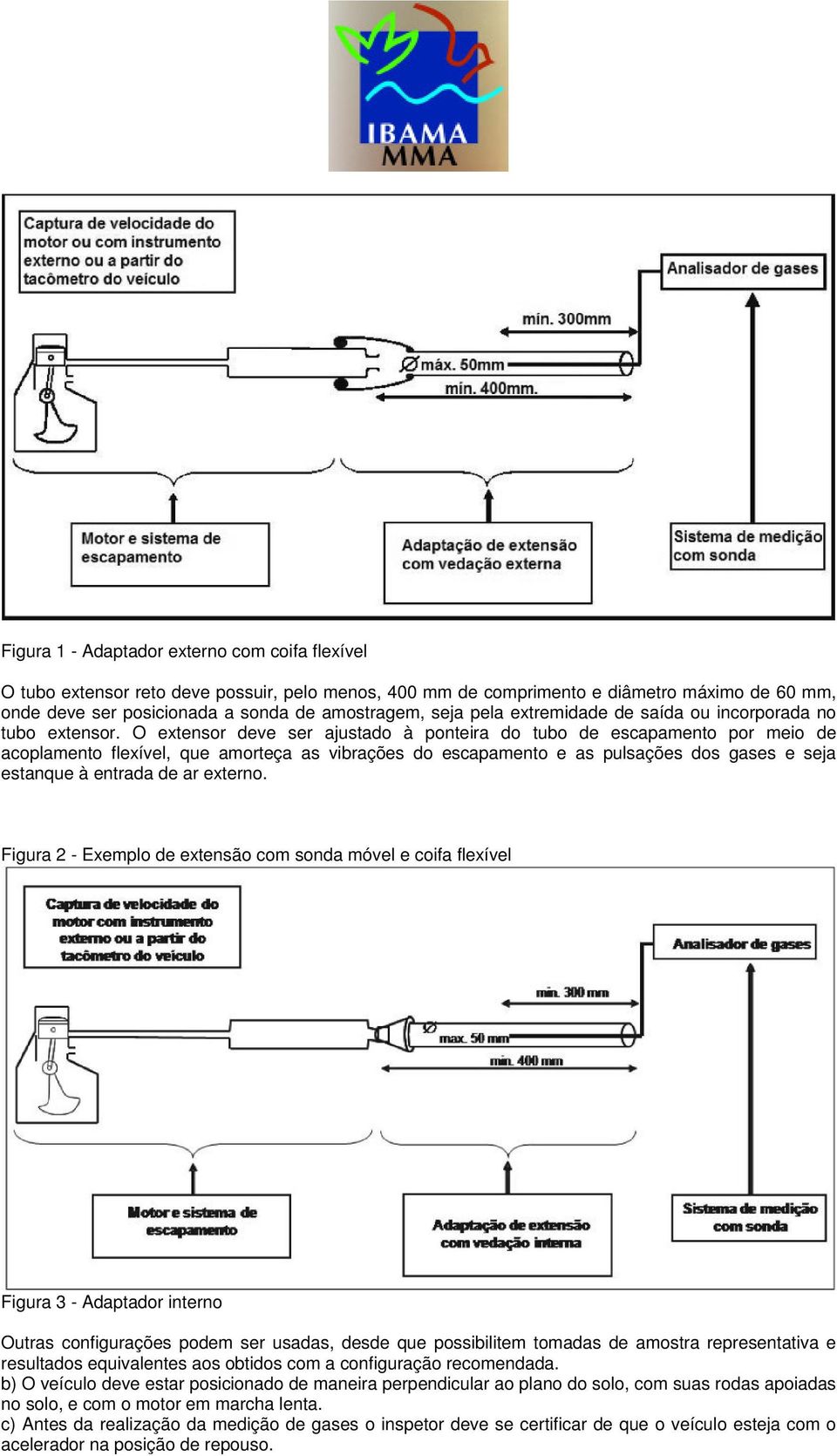 O extensor deve ser ajustado à ponteira do tubo de escapamento por meio de acoplamento flexível, que amorteça as vibrações do escapamento e as pulsações dos gases e seja estanque à entrada de ar