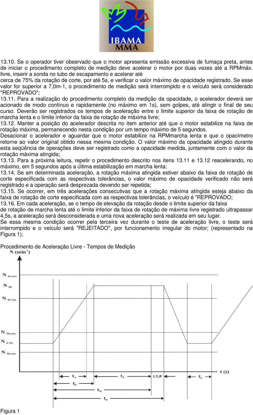 Se esse valor for superior a 7,0m-1, o procedimento de medição será interrompido e o veículo será considerado "REPROVADO"; 13.11.