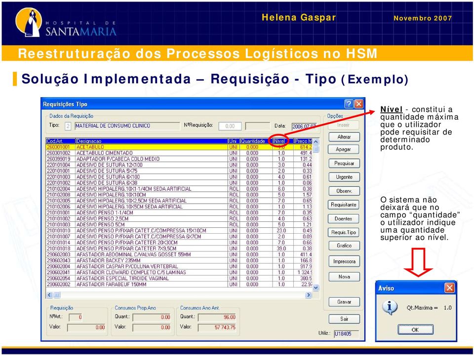 requisitar de determinado produto.