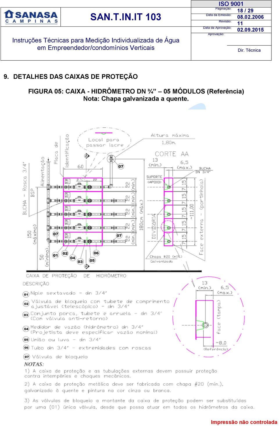 FIGURA 05: CAIXA - HIDRÔMETRO DN