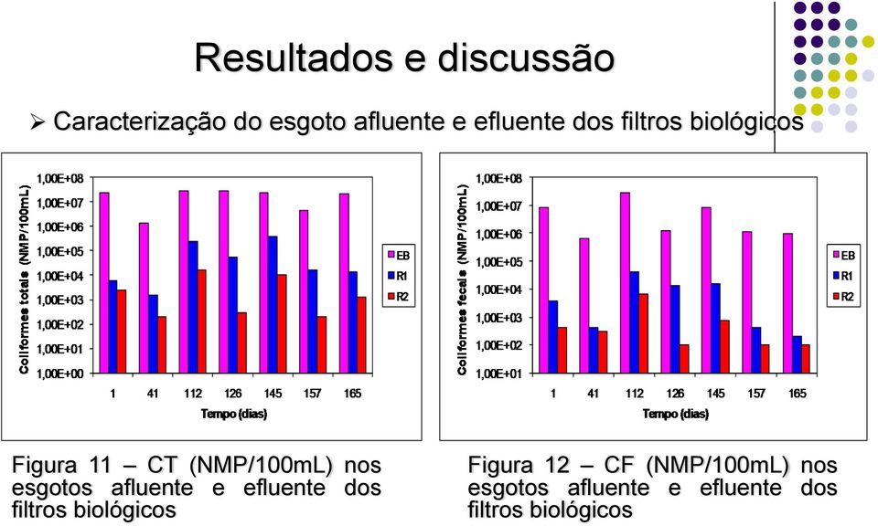 esgotos afluente e efluente dos filtros biológicos Figura 12