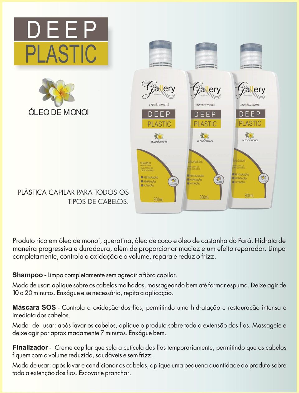 Limpa completamente, controla a oxidação e o volume, repara e reduz o frizz. Shampoo - Limpa completamente sem agredir a fibra capilar.