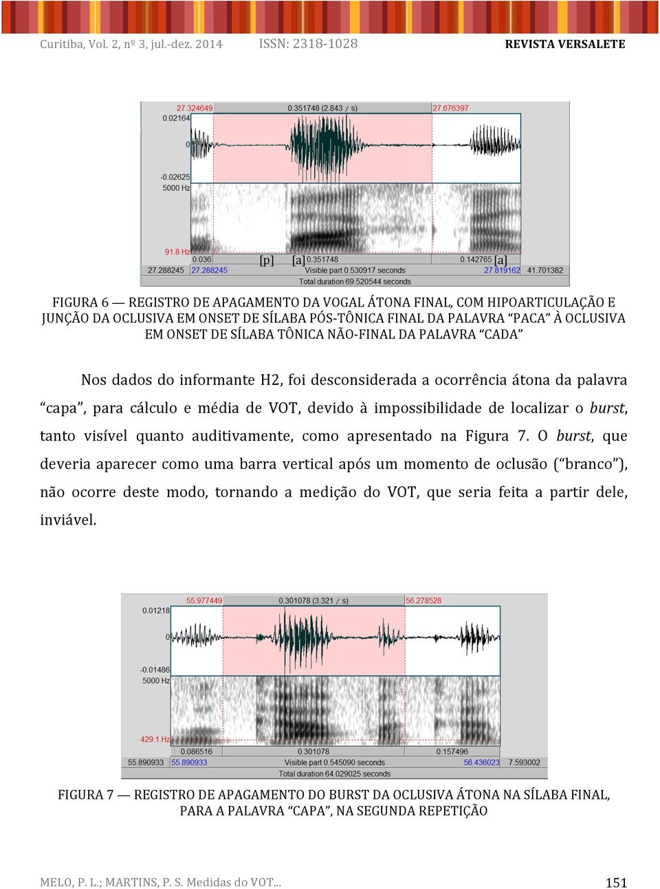 localizar o burst, tanto visível quanto auditivamente, como apresentado na Figura 7.