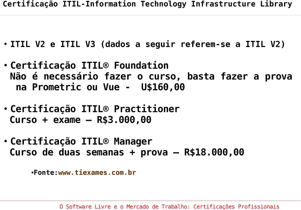 fazer a prova na Prometric ou Vue - U$160,00 Certificação ITIL Practitioner Curso + exame R$3.