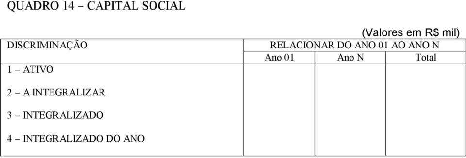 ANO 01 AO ANO N Ano 01 Ano N Total 2 A