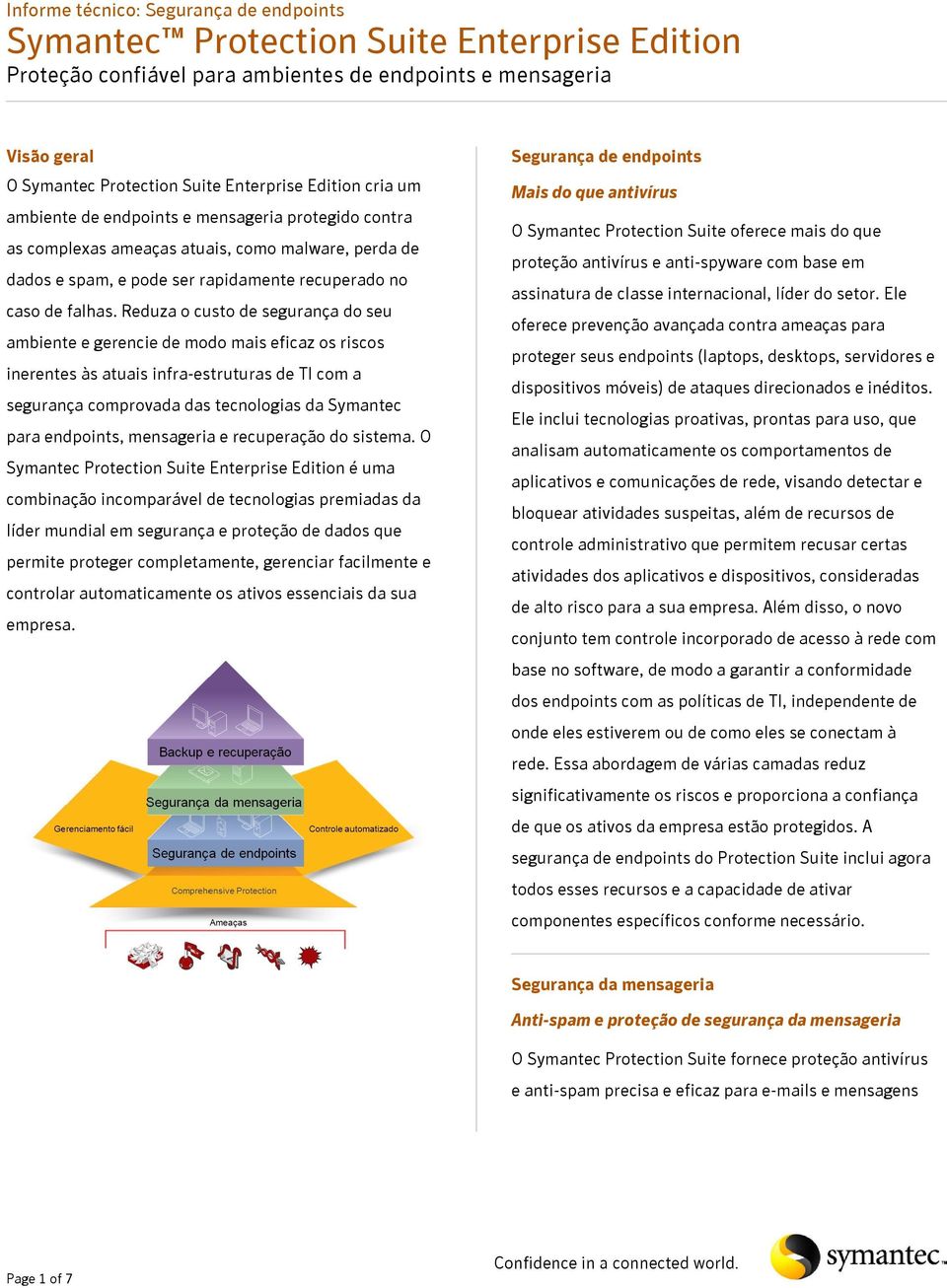 Reduza o custo de segurança do seu ambiente e gerencie de modo mais eficaz os riscos inerentes às atuais infra-estruturas de TI com a segurança comprovada das tecnologias da Symantec para endpoints,