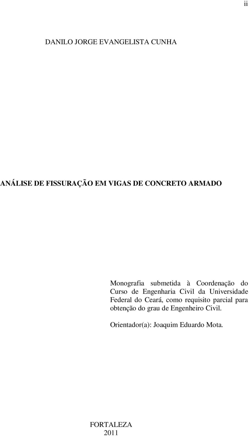 Civil da Universidade Federal do Ceará, como requisito parcial para