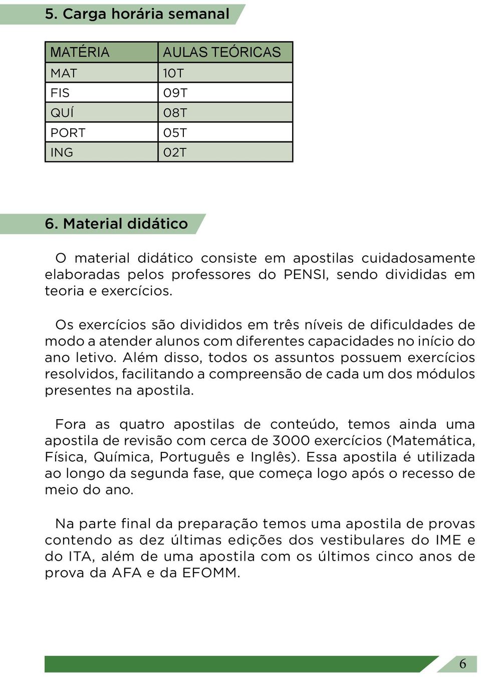 Os exercícios são divididos em três níveis de dificuldades de modo a atender alunos com diferentes capacidades no início do ano letivo.