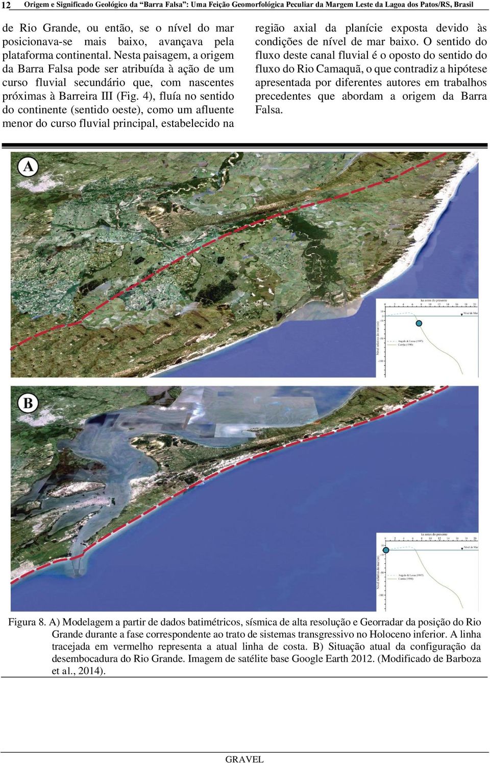 4), fluía no sentido do continente (sentido oeste), como um afluente menor do curso fluvial principal, estabelecido na região axial da planície exposta devido às condições de nível de mar baixo.