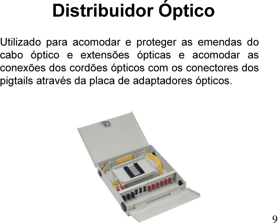 acomodar as conexões dos cordões ópticos com os