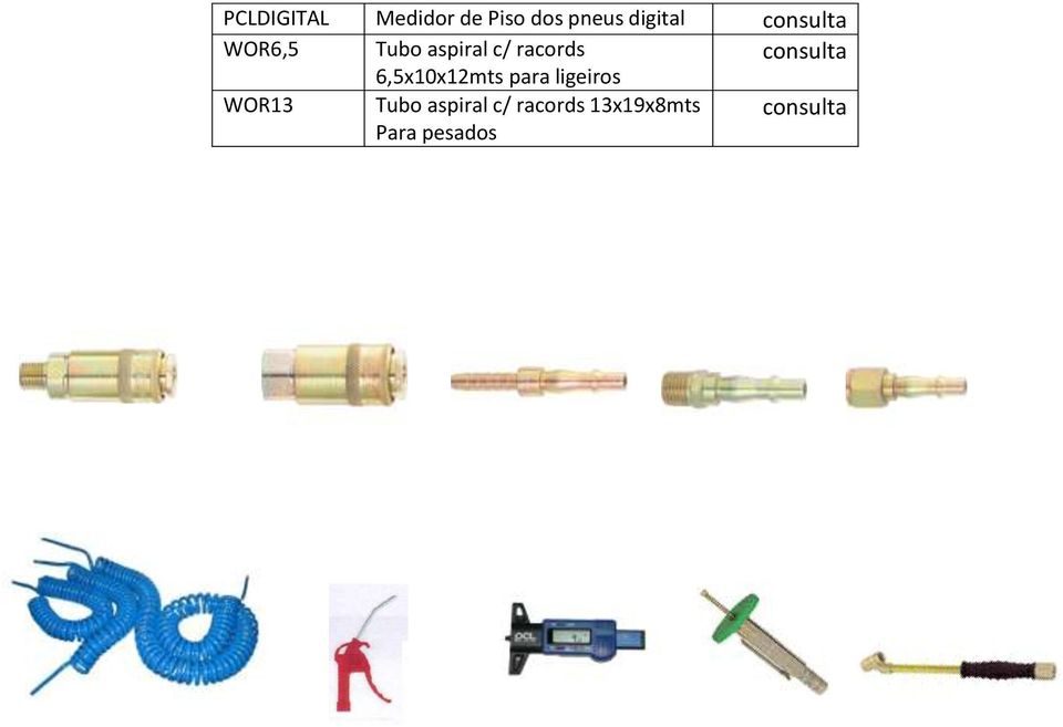 6,5x10x12mts para ligeiros WOR13 Tubo