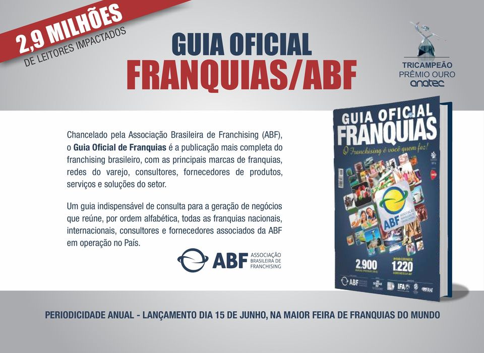 Um guia indispensável de consulta para a geração de negócios que reúne, por ordem alfabética, todas as franquias nacionais, internacionais,