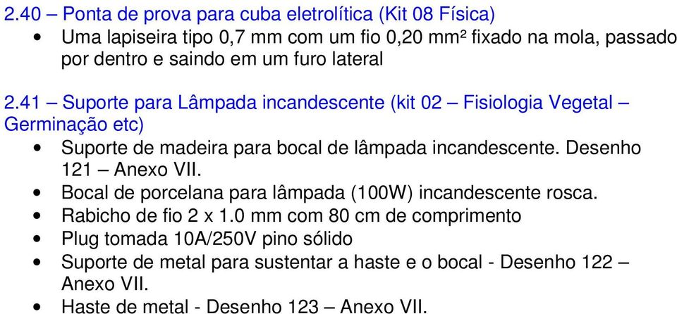 41 Suporte para Lâmpada incandescente (kit 02 Fisiologia Vegetal Germinação etc) Suporte de madeira para bocal de lâmpada incandescente.