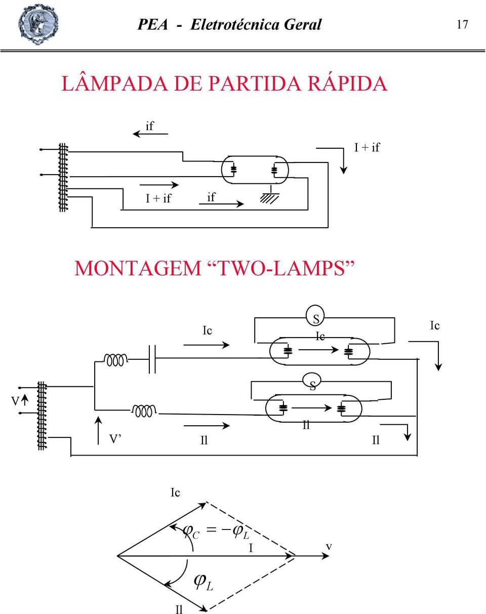 I + if if MONTAGEM TWO-LAMPS Ic S