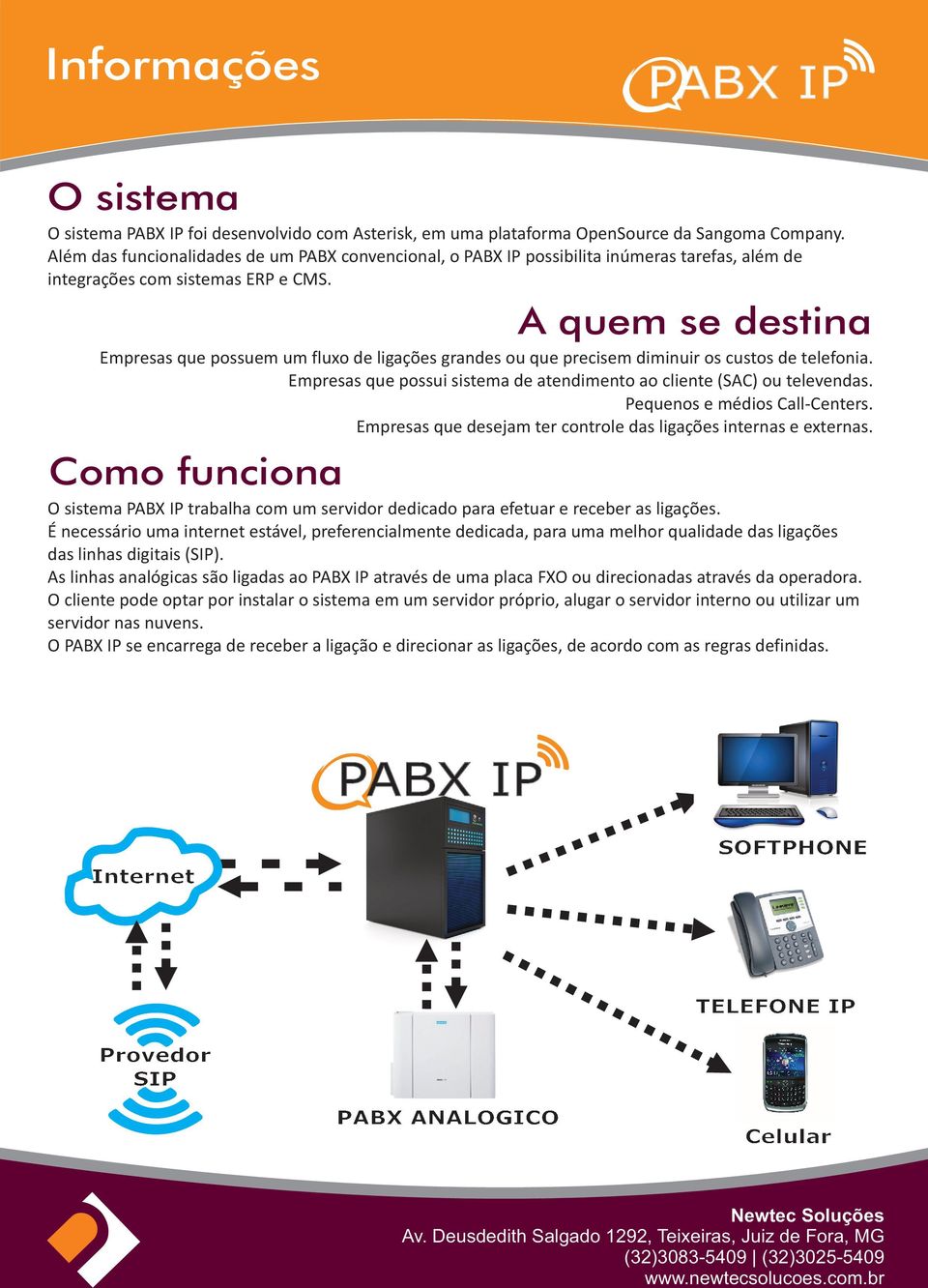 A quem se destina Empresas que possuem um fluxo de ligações grandes ou que precisem diminuir os custos de telefonia. Empresas que possui sistema de atendimento ao cliente (SAC) ou televendas.