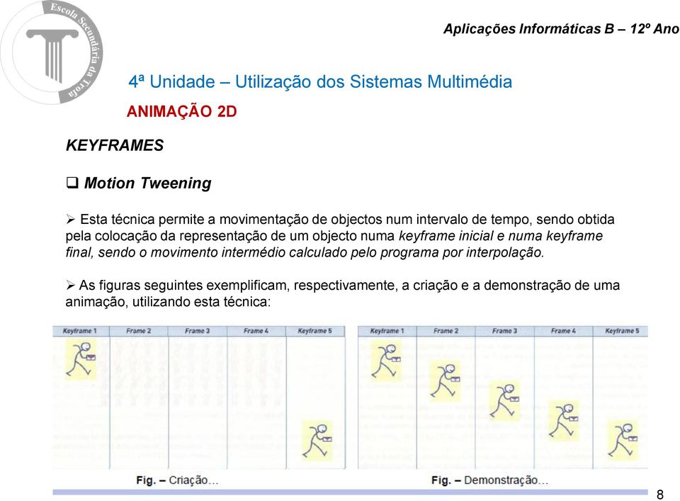 final, sendo o movimento intermédio calculado pelo programa por interpolação.