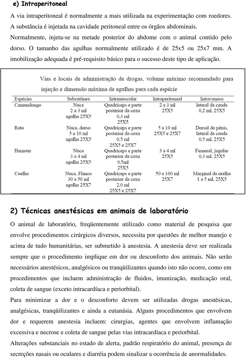 A imobilização adequada é pré-requisito básico para o sucesso deste tipo de aplicação.