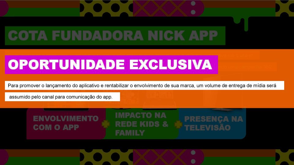 OPORTUNIDADE EXCLUSIVA Sua marca assinará as promos, marcando presença, também, em nosso canal na TV e completando uma campanha