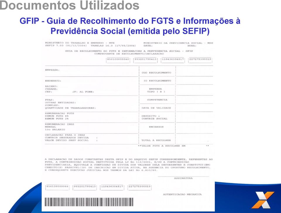 e Informações à Previdência