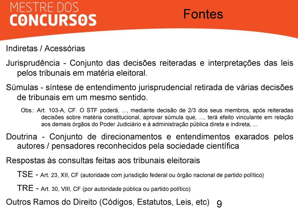 .., mediante decisão de 2/3 dos seus membros, após reiteradas decisões sobre matéria constitucional, aprovar súmula que,.