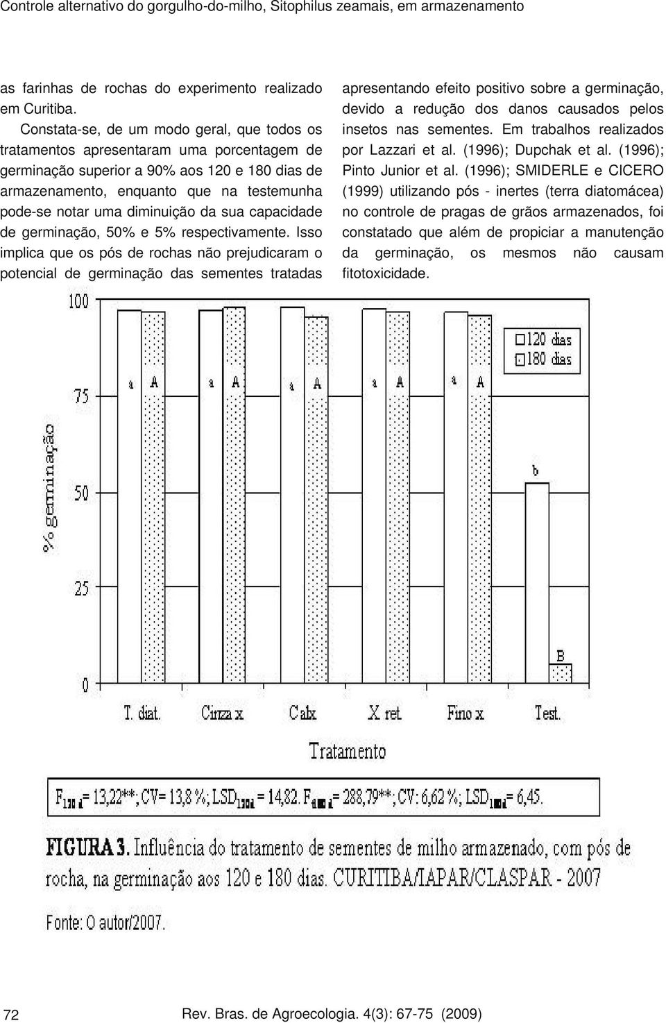 sua capacida germinação, 50% e 5% respectivamente.