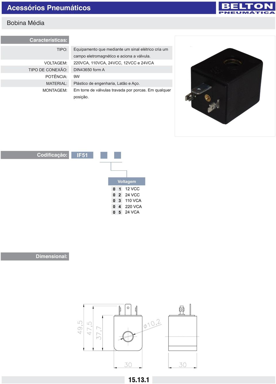 VCA, VCA, 4VCC, VCC e 4VCA DIN465 form A 9W Plástico de engenharia, Latão e Aço.