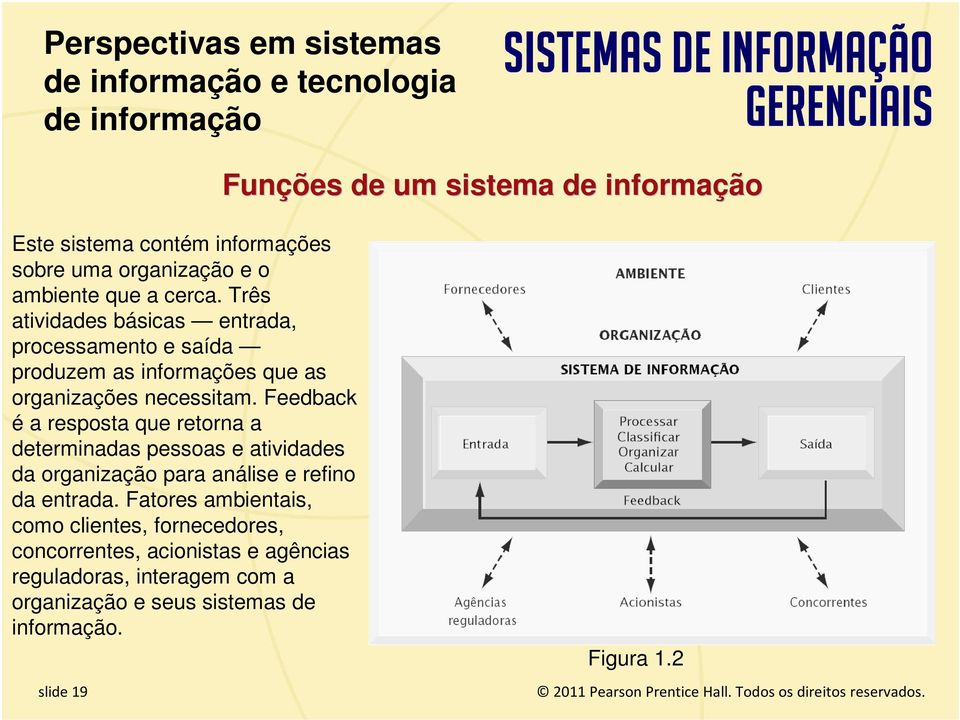 Feedback é a resposta que retorna a determinadas pessoas e atividades da organização para análise e refino da entrada.