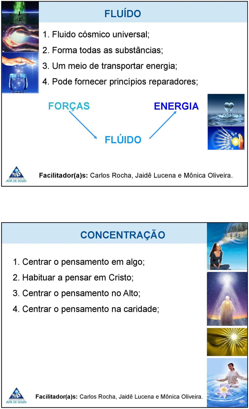 Pode fornecer princípios reparadores; FORÇAS ENERGIA FLÚIDO CONCENTRAÇÃO 1.