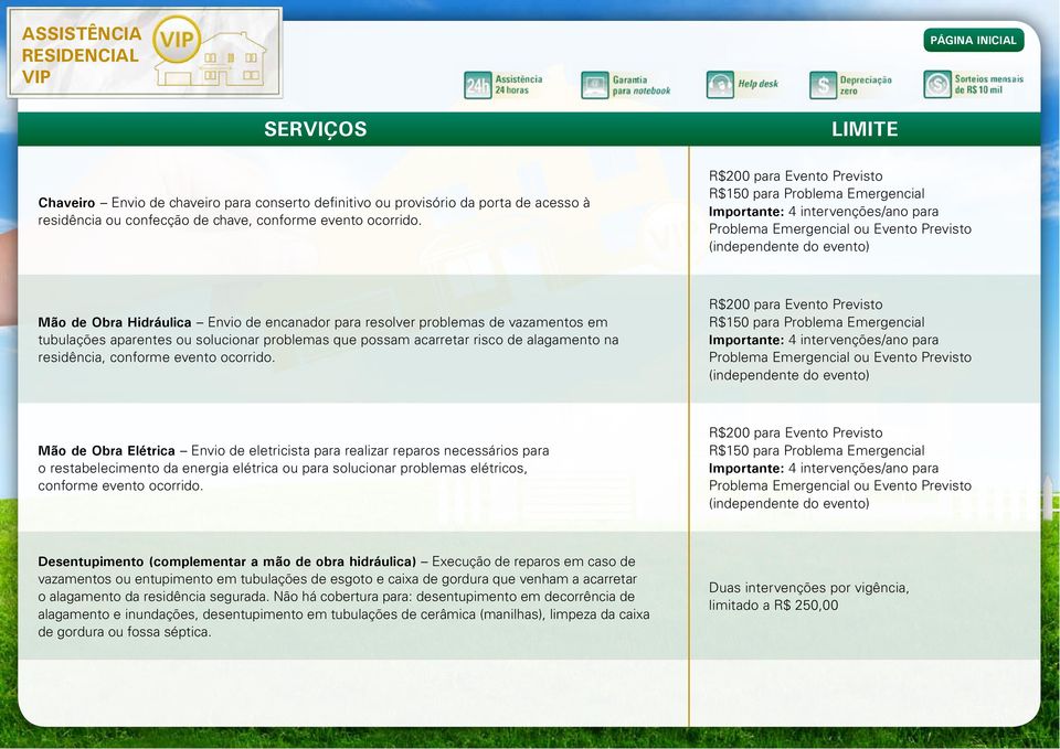 encanador para resolver problemas de vazamentos em tubulações aparentes ou solucionar problemas que possam acarretar risco de alagamento na residência, conforme evento ocorrido.