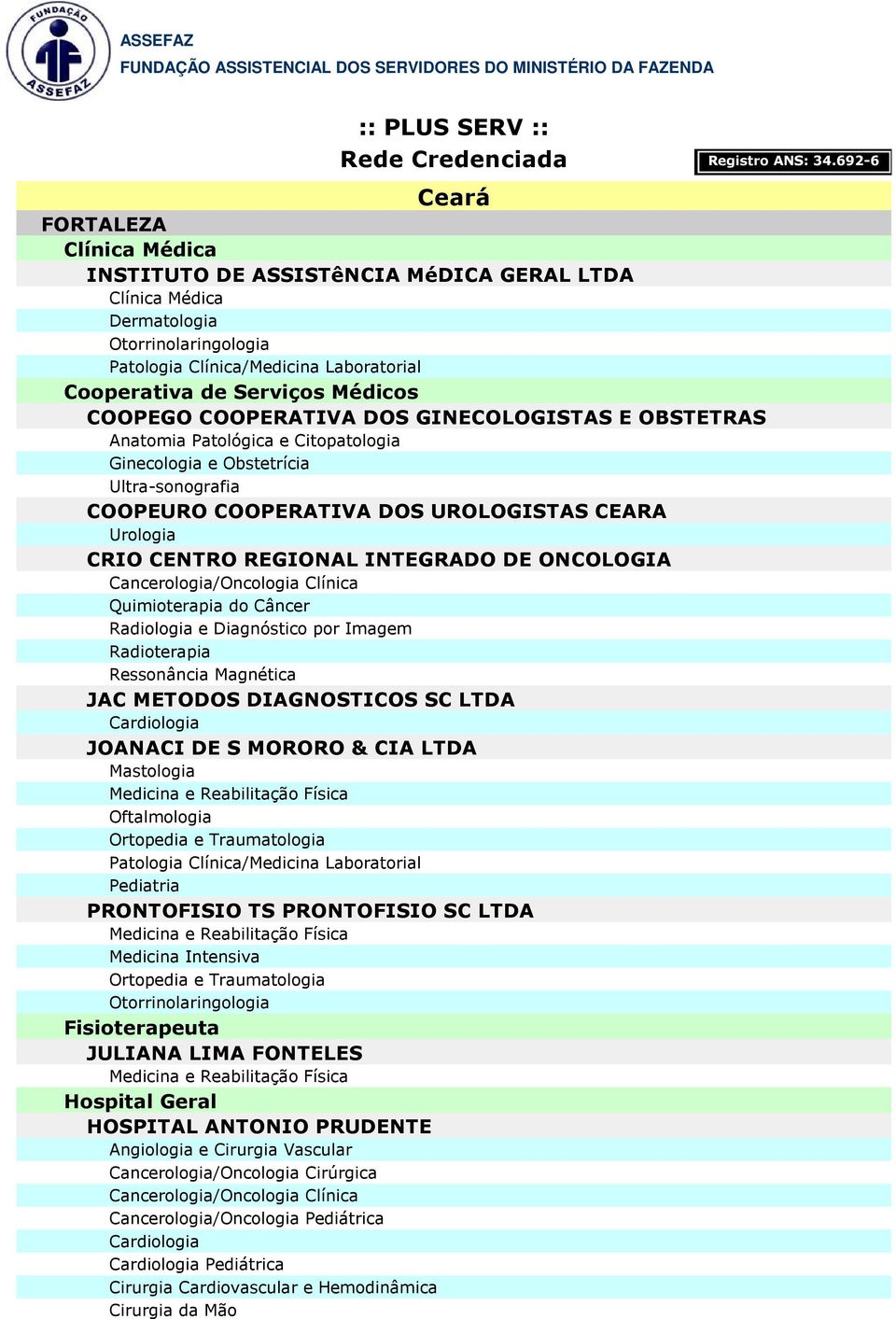 Ressonância Magnética JAC METODOS DIAGNOSTICOS SC LTDA JOANACI DE S MORORO & CIA LTDA PRONTOFISIO TS PRONTOFISIO SC LTDA Medicina Intensiva Fisioterapeuta JULIANA LIMA