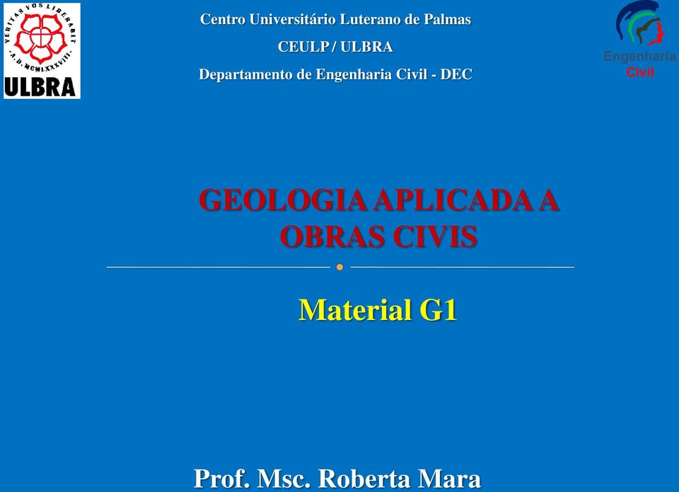 Civil - DEC Engenharia Civil GEOLOGIA