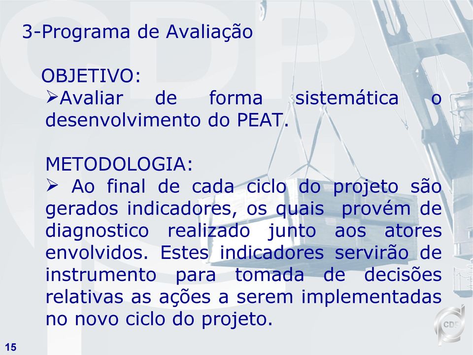 de diagnostico realizado junto aos atores envolvidos.