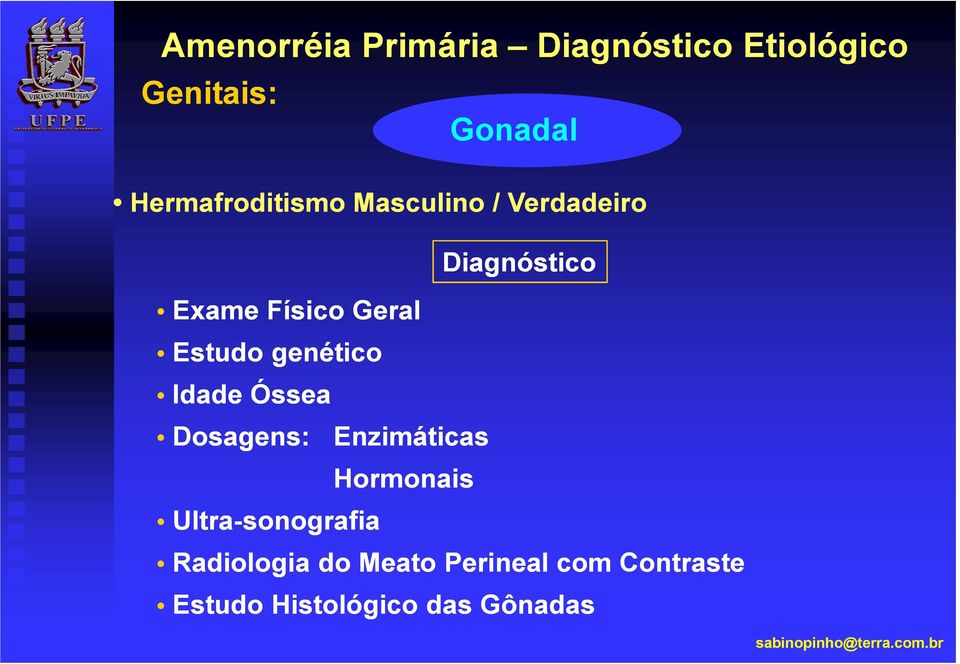 Enzimáticas Ultra-sonografia Hormonais Diagnóstico