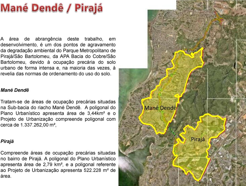 Mané Dendê Tratam-se de áreas de ocupação precárias situadas na Sub-bacia do riacho Mané Dendê.