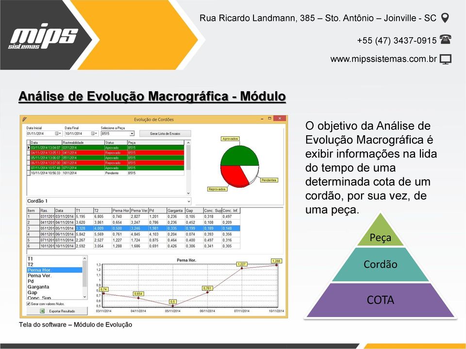 objetivo da Análise de Evolução Macrográfica é exibir informações na lida