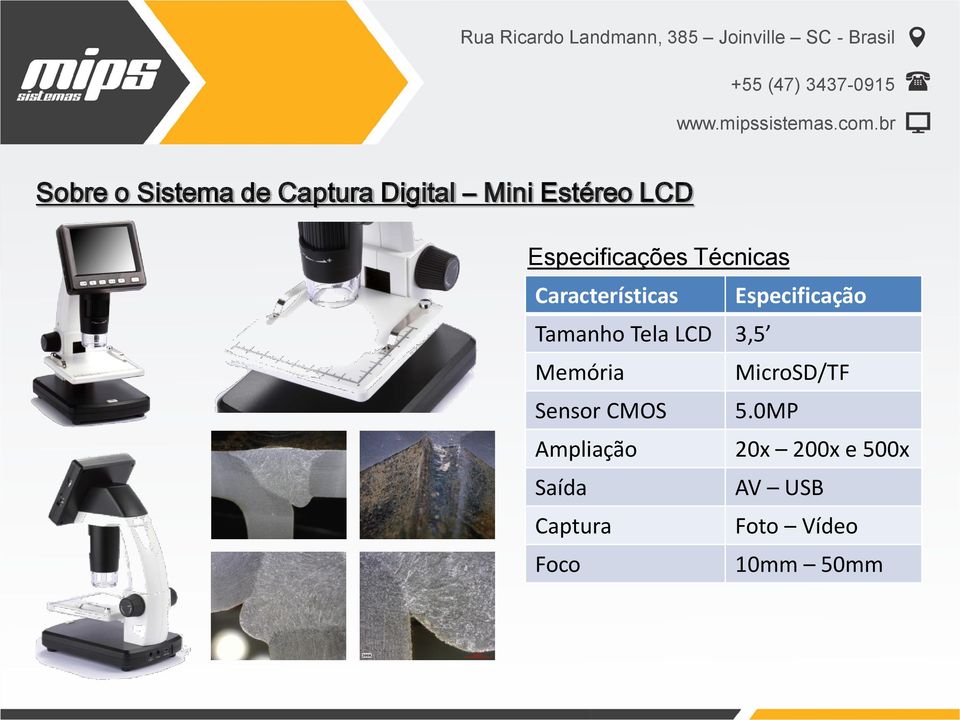 Tamanho Tela LCD 3,5 Memória MicroSD/TF Sensor CMOS 5.