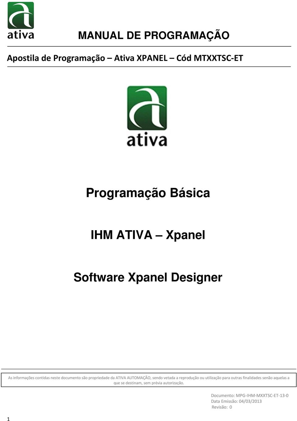 Programação Básica IHM ATIVA