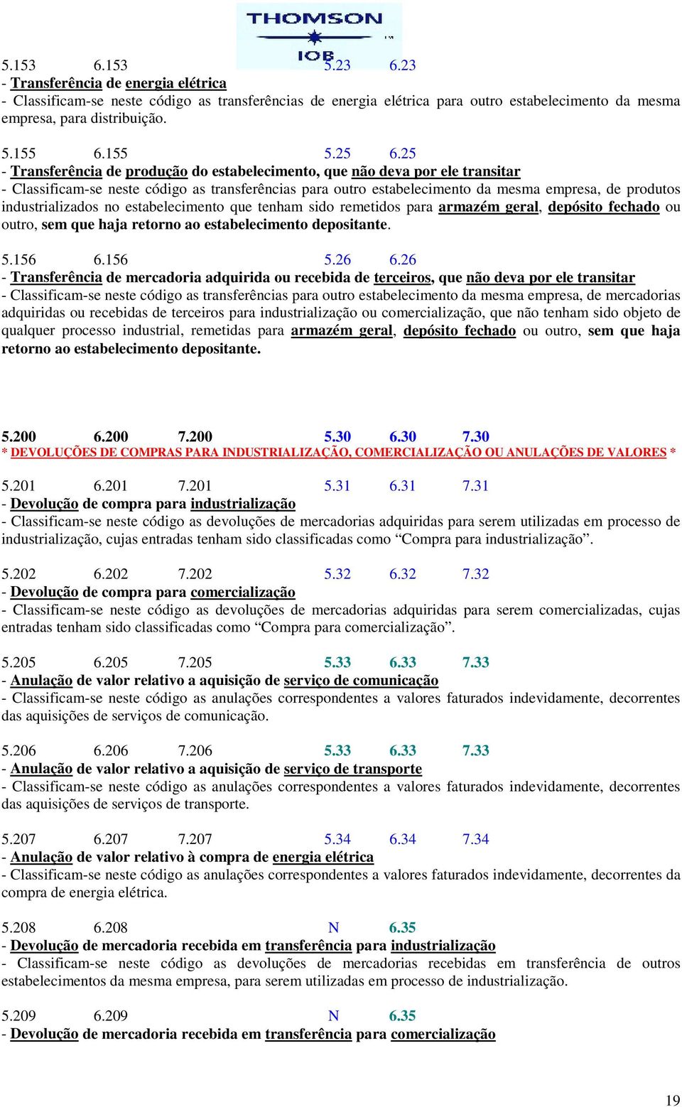 25 - Transferência de produção do estabelecimento, que não deva por ele transitar - Classificam-se neste código as transferências para outro estabelecimento da mesma empresa, de produtos