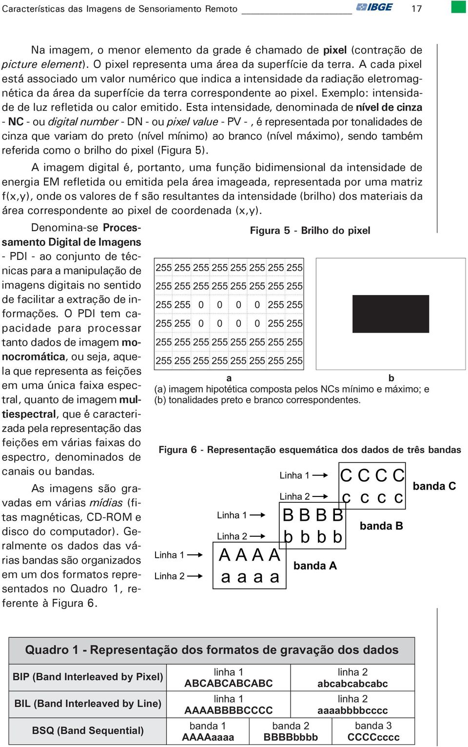 Exemplo: intensidade de luz refletida ou calor emitido.