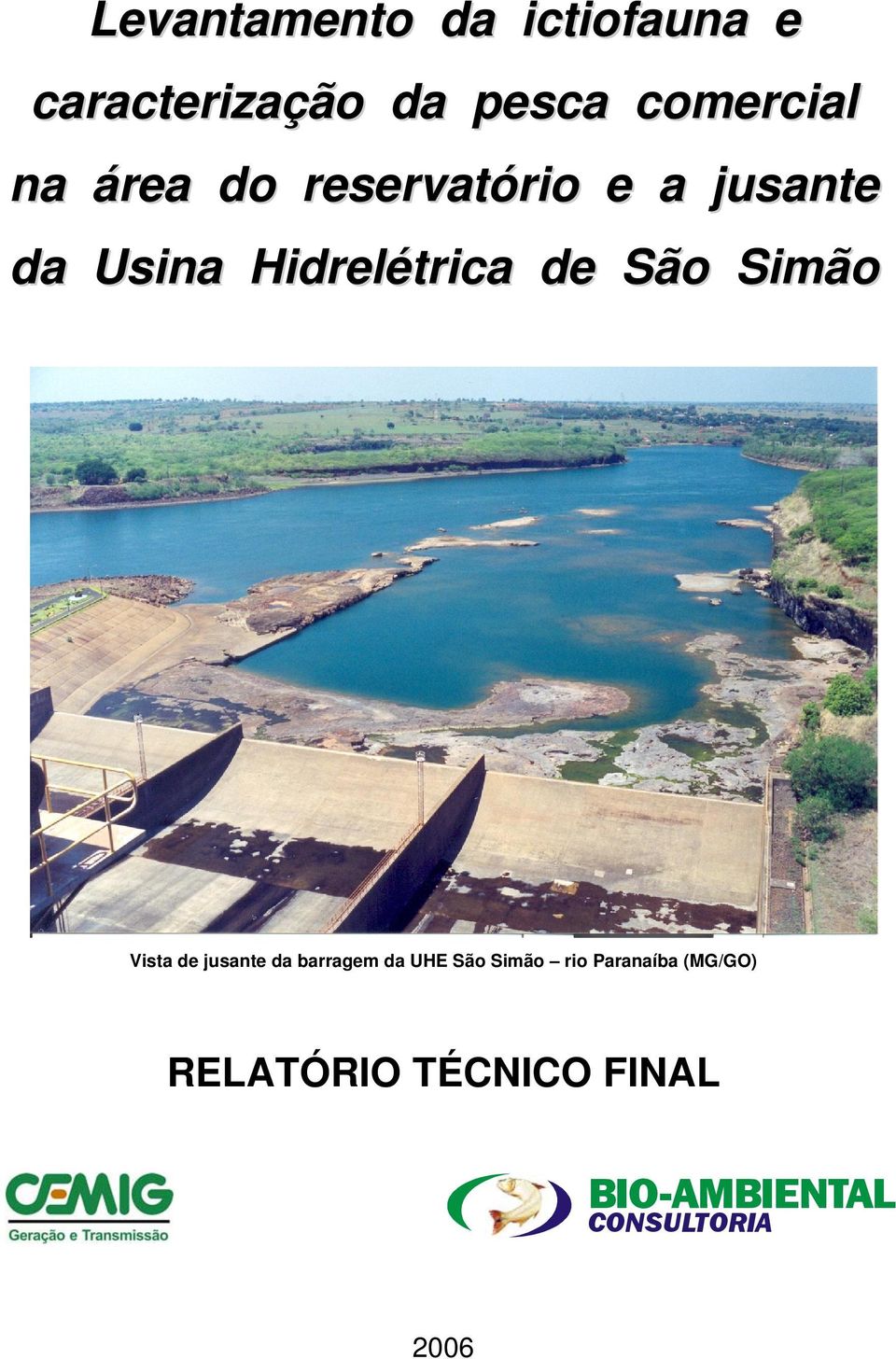 Hidrelétrica de São Simão Vista de jusante da barragem da
