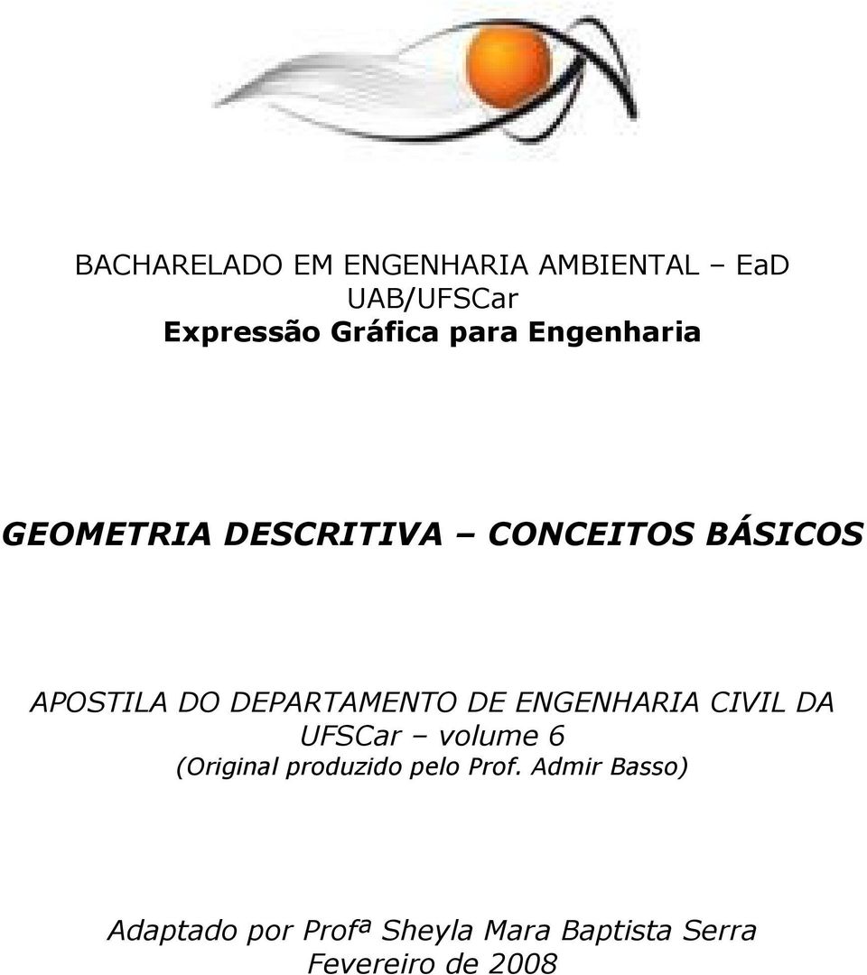 ENGENHARIA CIVIL DA UFSCar volume 6 (Original produzido pelo Prof.
