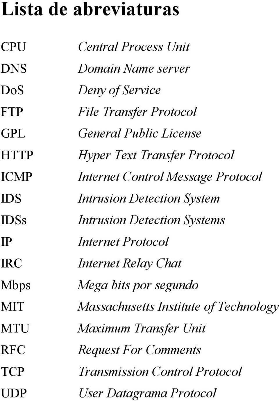 Protocol Intrusion Detection System Intrusion Detection Systems Internet Protocol Internet Relay Chat Mega bits por segundo
