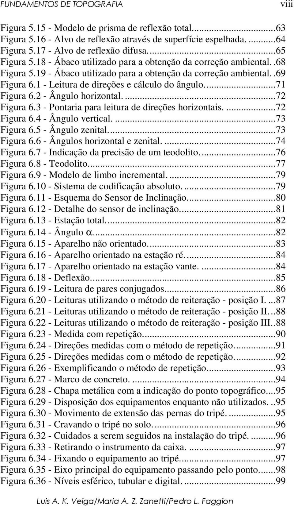 2 - Ângulo horizontal....72 Figura 6.3 - Pontaria para leitura de direções horizontais....72 Figura 6.4 - Ângulo vertical....73 Figura 6.5 - Ângulo zenital...73 Figura 6.6 - Ângulos horizontal e zenital.