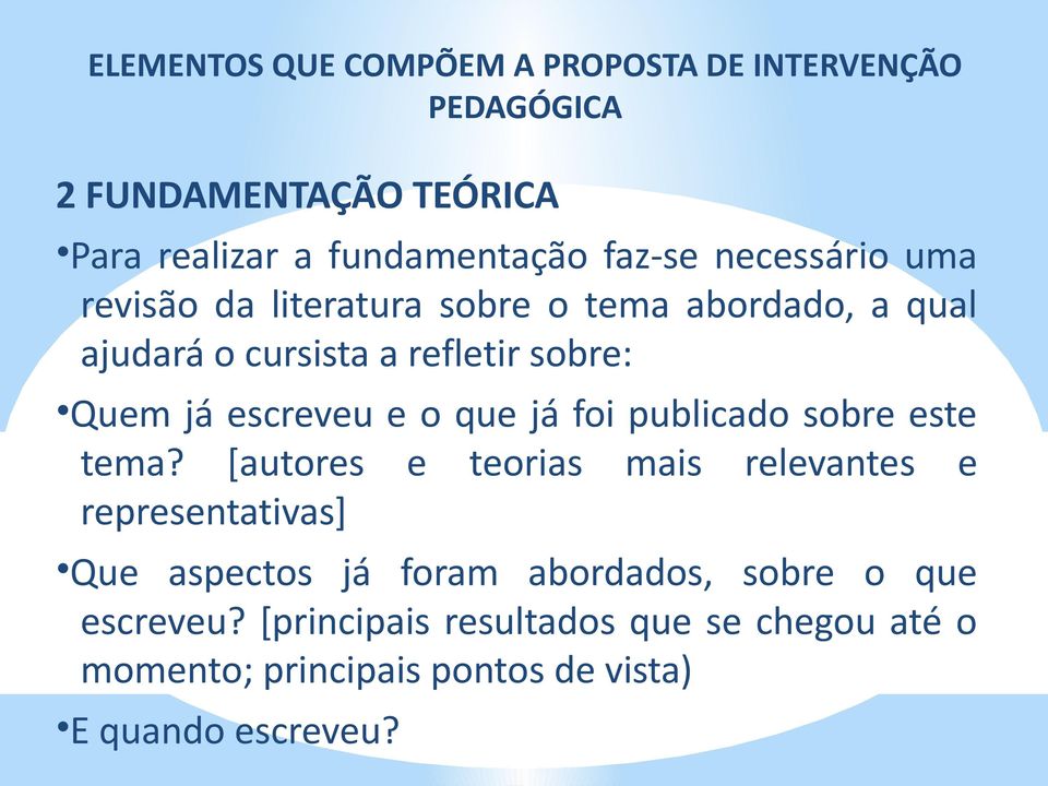 o que já foi publicado sobre este tema?