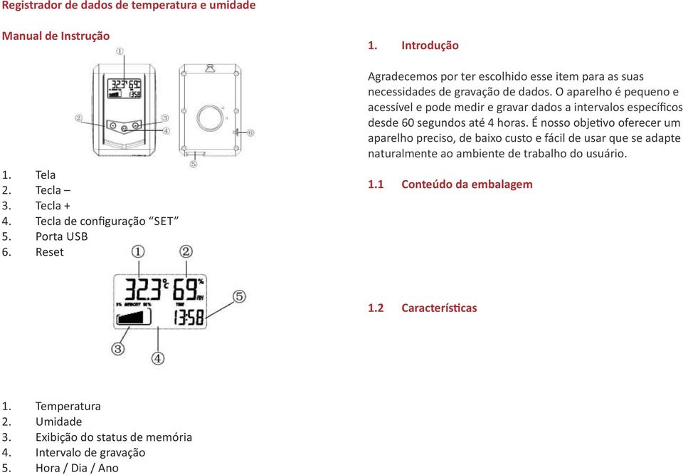O aparelho é pequeno e acessível e pode medir e gravar dados a intervalos específicos desde 60 segundos até 4 horas.
