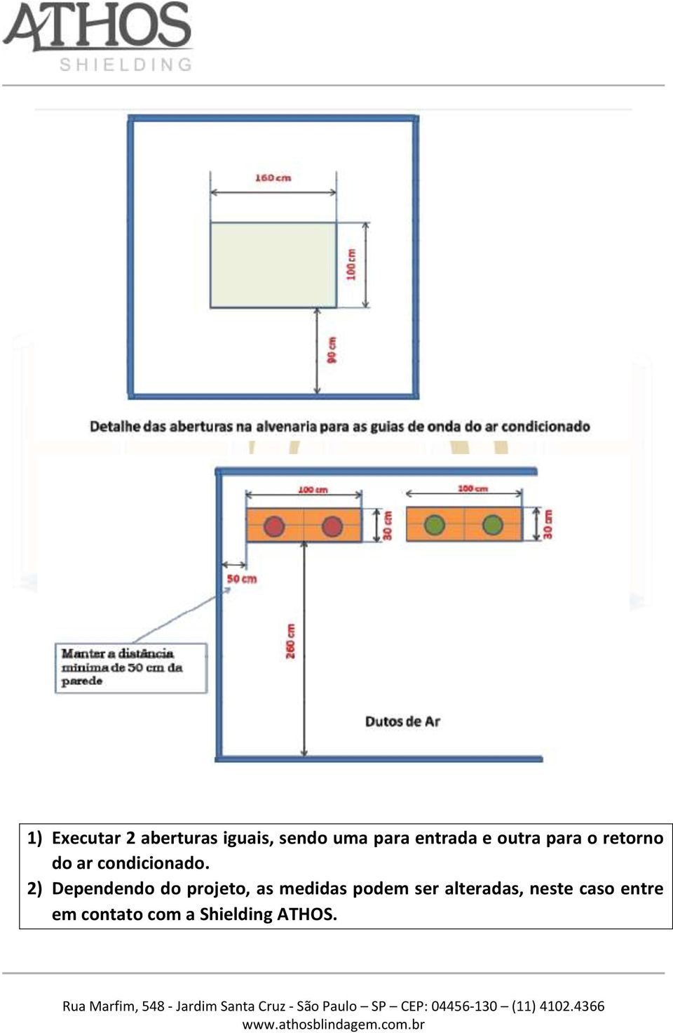 2) Dependendo do projeto, as medidas podem ser