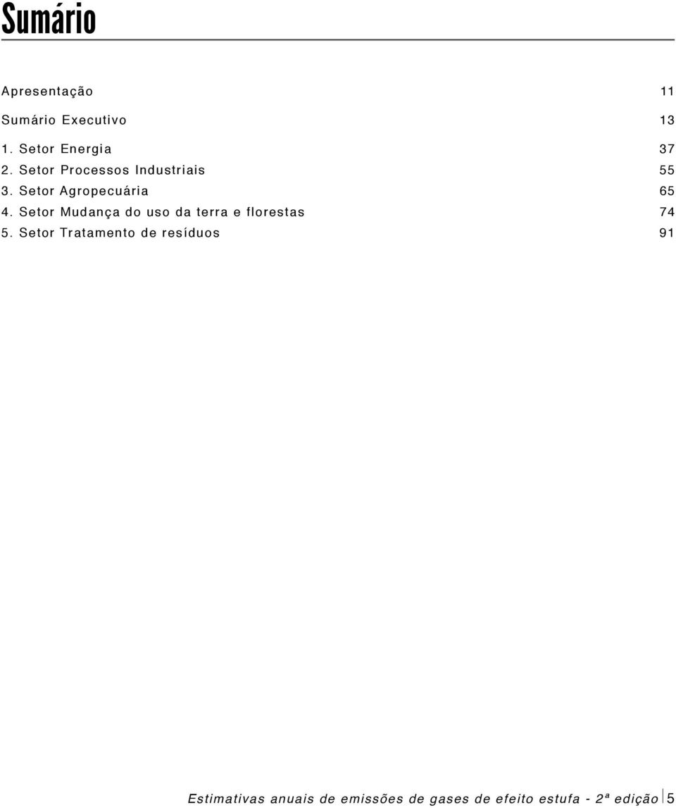 Setor Mudança do uso da terra e florestas 5.