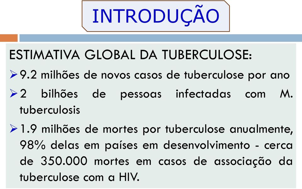 infectadas com M. tuberculosis 1.